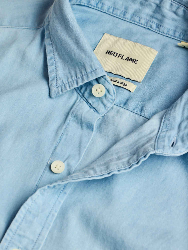 Blue Silky Denim Shirt