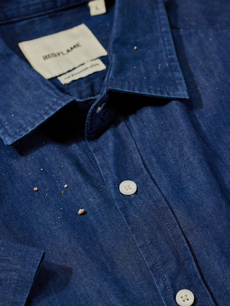Navy Silky Denim Shirt