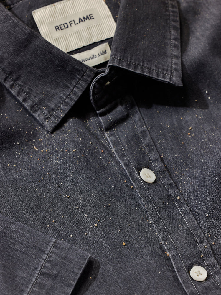 Dark Grey Silky Denim Shirt