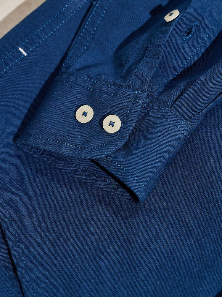 Navy Solid Casual Shirt