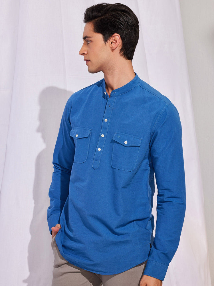 Blue Double Pocket Kurta