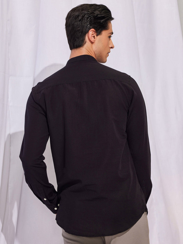 Black Double Pocket Kurta