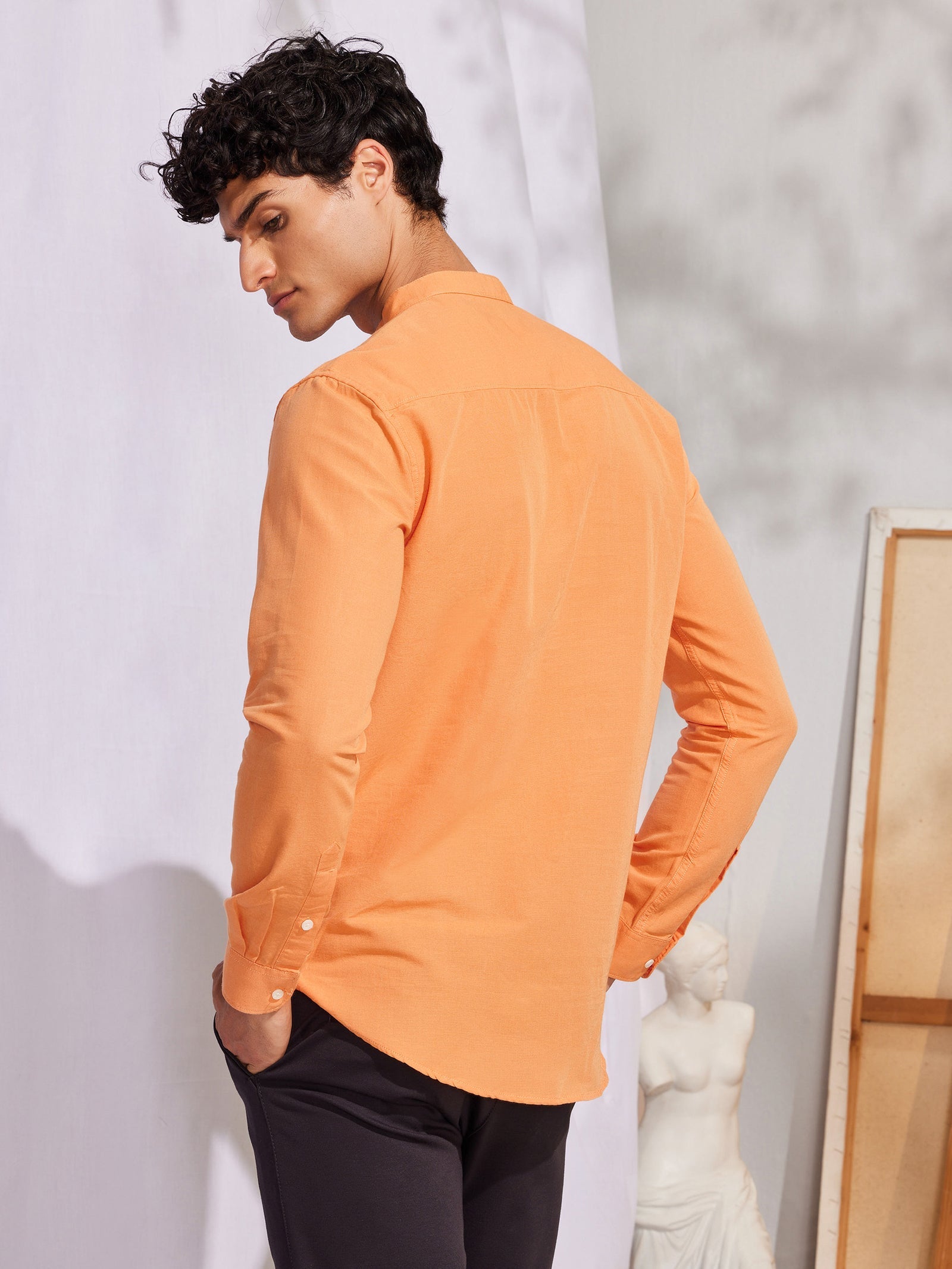 Orange Double Pocket Kurta