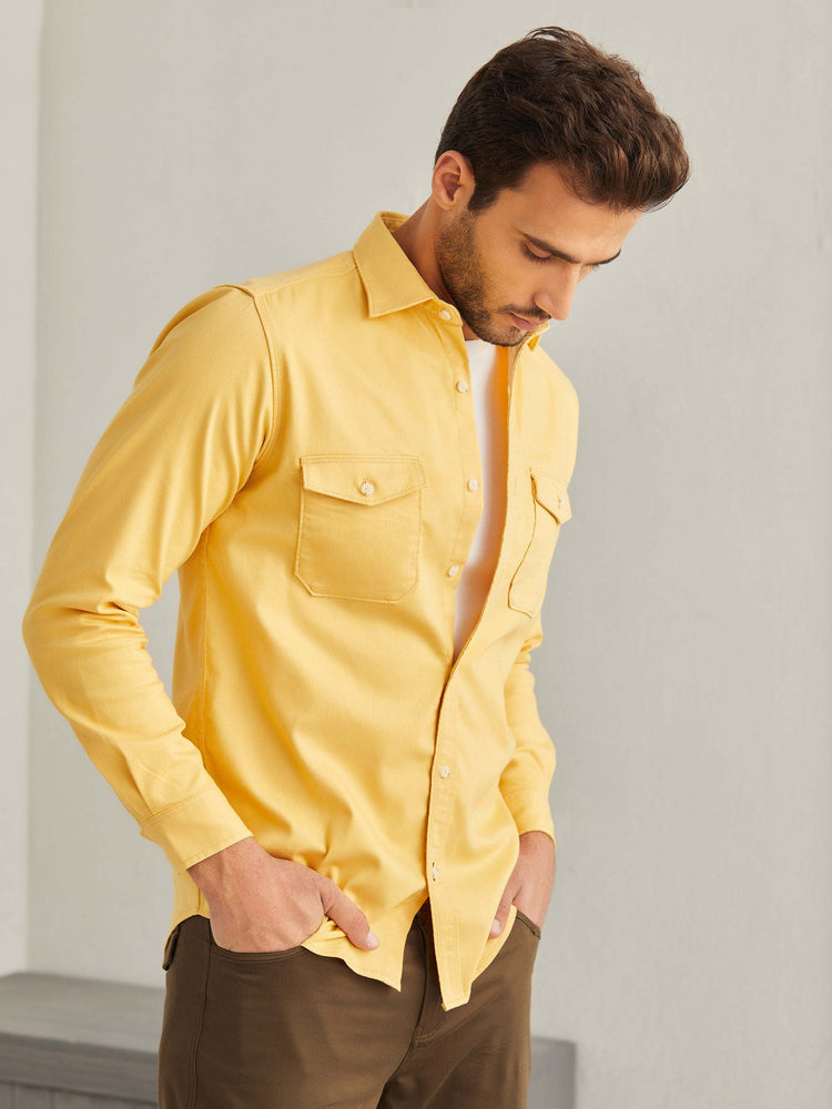 Yellow Power Stretch Cargo Shirt