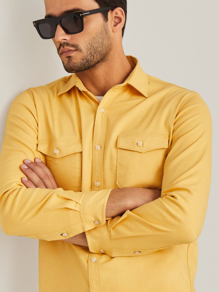Yellow Power Stretch Cargo Shirt