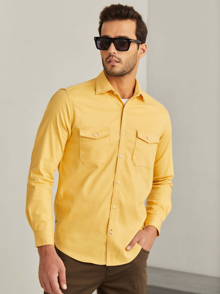 Yellow Power Stretch Cargo Shirt