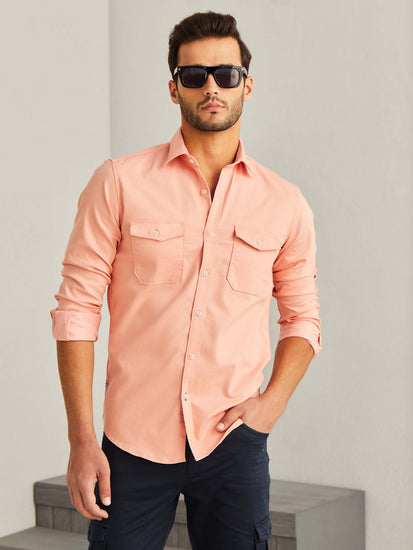 Pink Power Stretch Cargo Shirt
