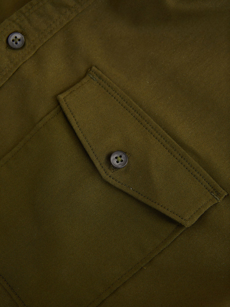 Olive Power Stretch Cargo Shirt