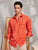 Orange Linen Cargo Shirt