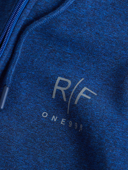 Blue Fleece Sleeve Less Hooded Sweatshirt