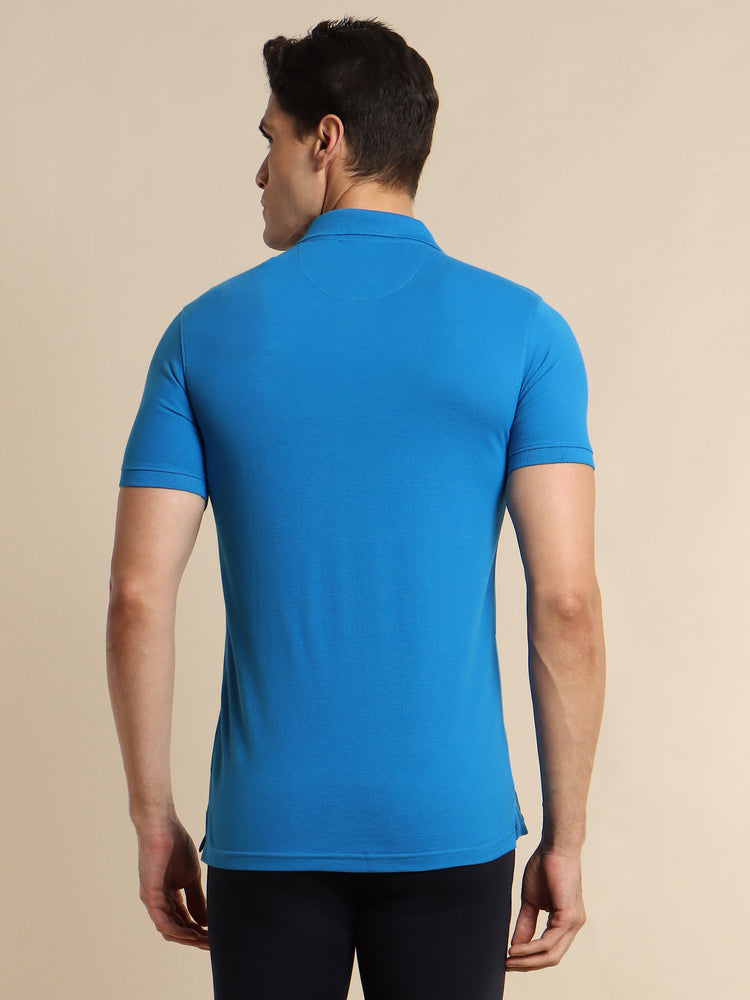 Royal Blue Solid Polo T-Shirt