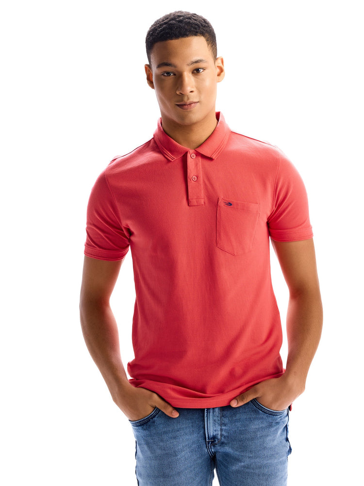 Dark Pink Regular Fit Pure Cotton Polo T-Shirt