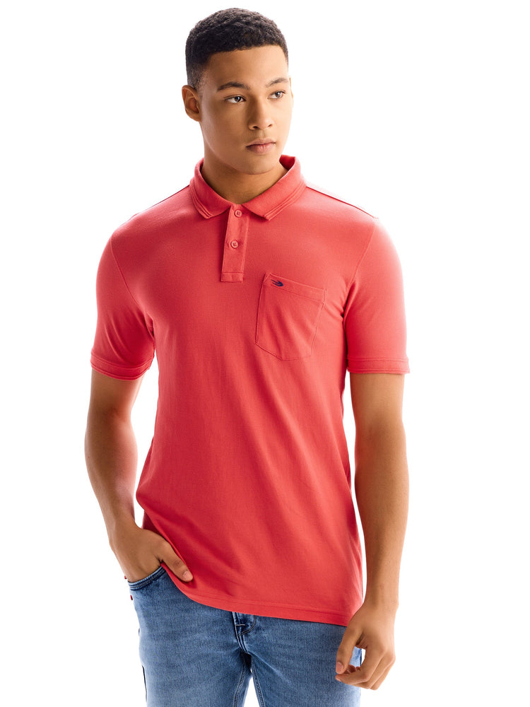 Dark Pink Regular Fit Pure Cotton Polo T-Shirt