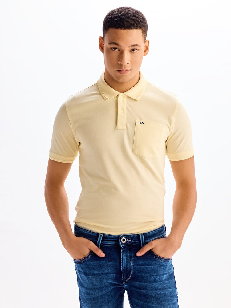 Cream Regular Fit Pure Cotton Polo T-Shirt