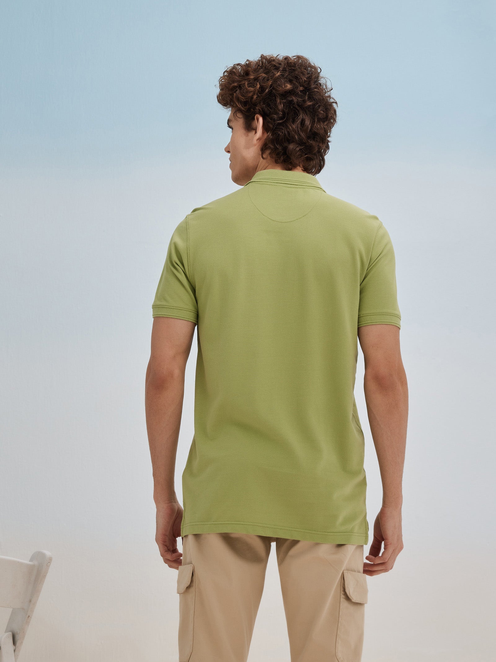Green Solid Polo T-Shirt