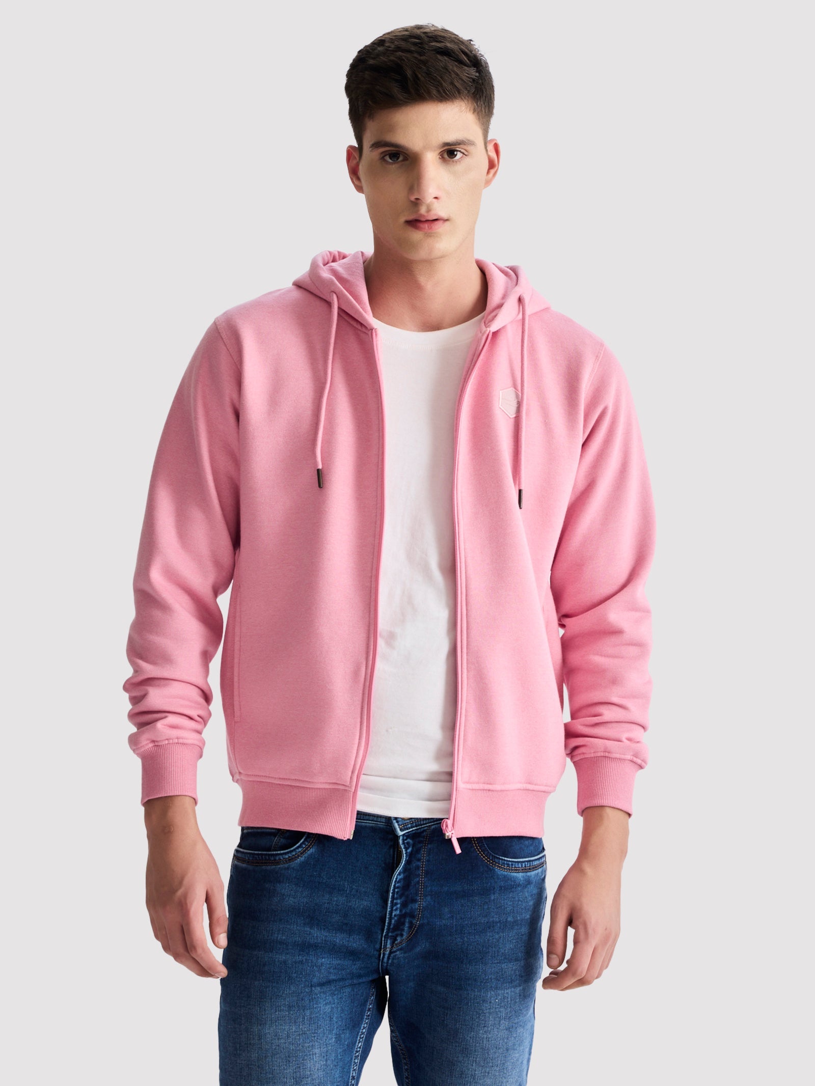 Pink Fleece Hooded Sweatshirt