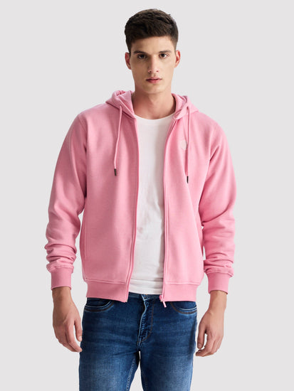 Pink Fleece Hooded Sweatshirt