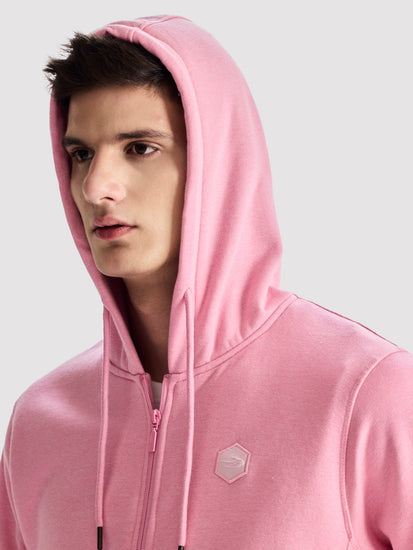 Pink Fleece Hooded Sweatshirt