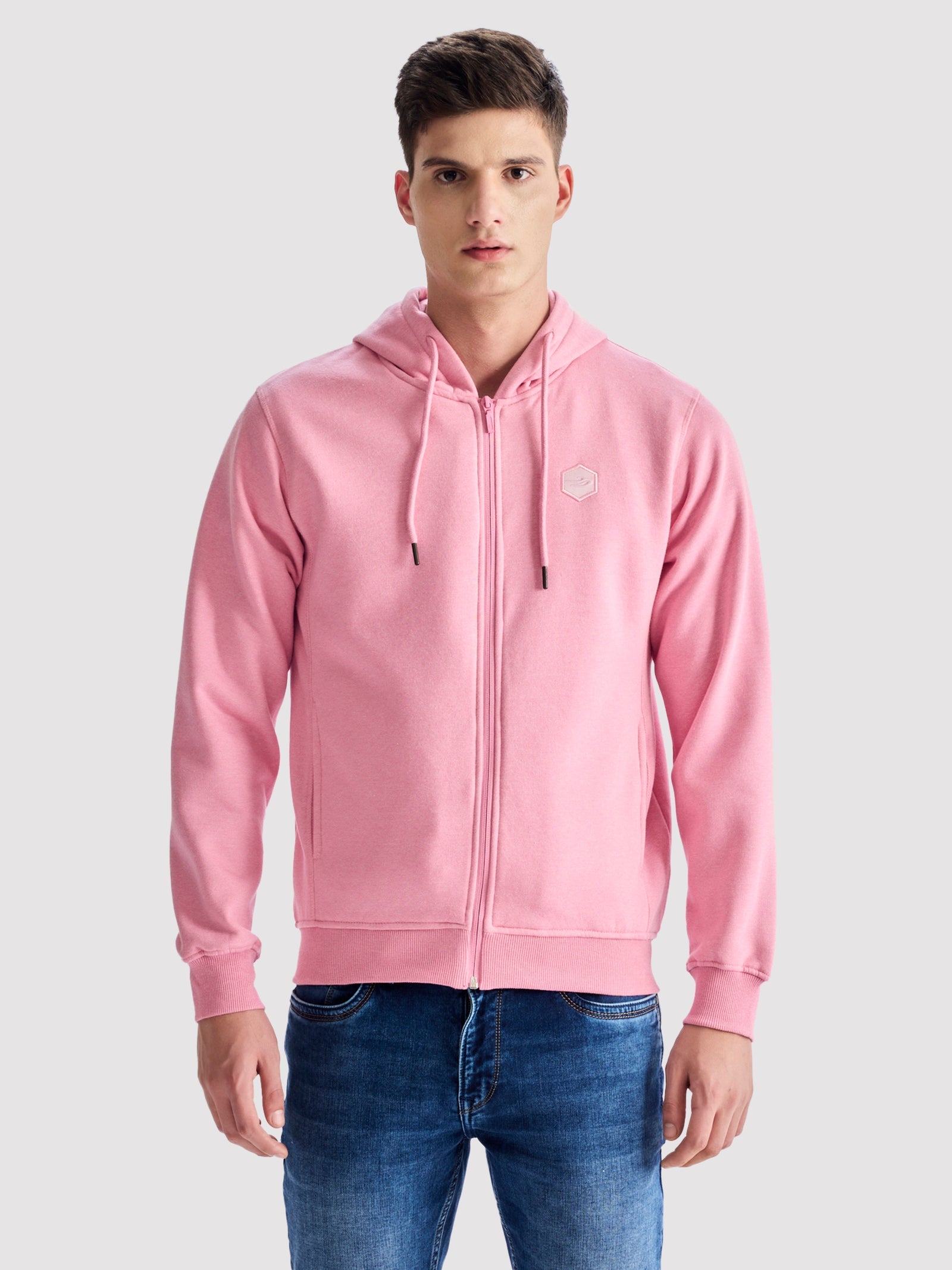 Pink Fleece Hooded Sweatshirt