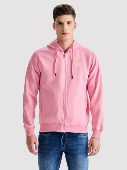 Pink Fleece Hooded Sweatshirt