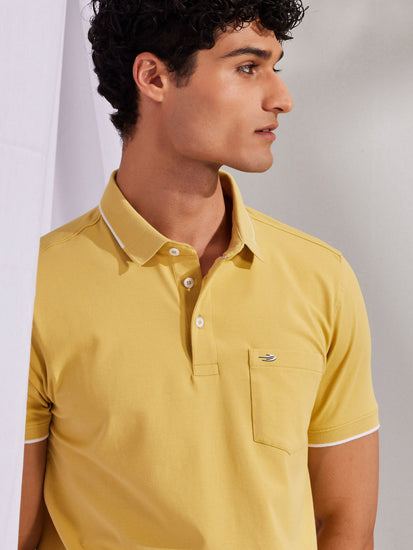 Yellow Solid Polo T-Shirt