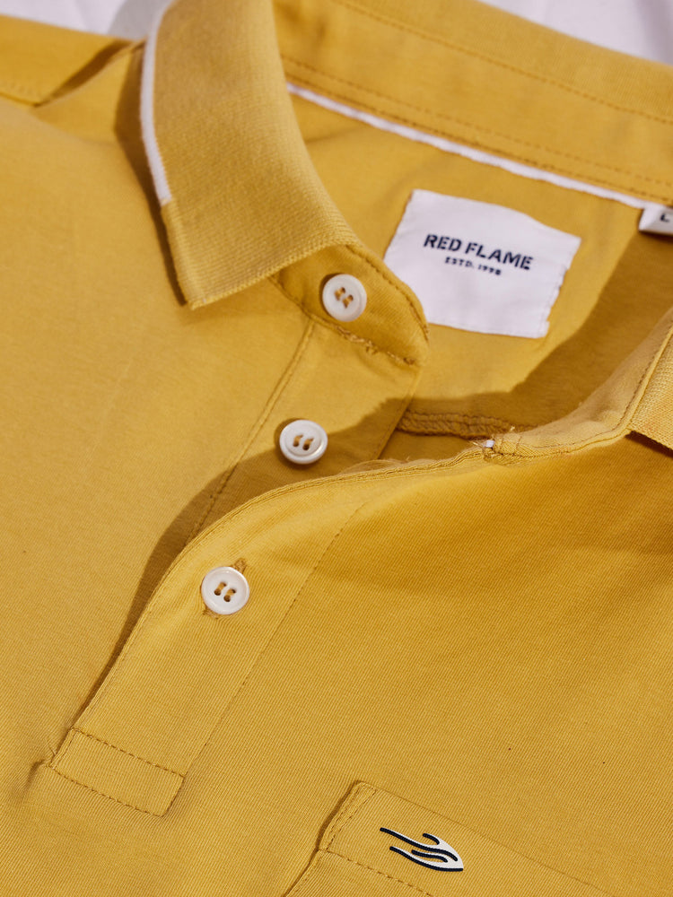 Yellow Solid Polo T-Shirt