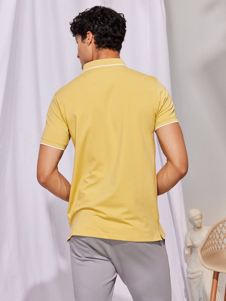 Yellow Solid Polo T-Shirt