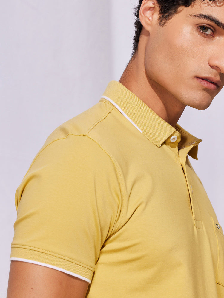 Yellow Solid Polo T-Shirt