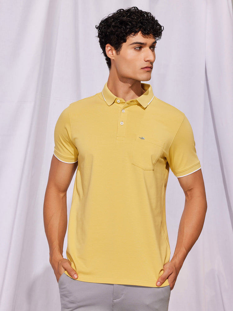 Yellow Solid Polo T-Shirt