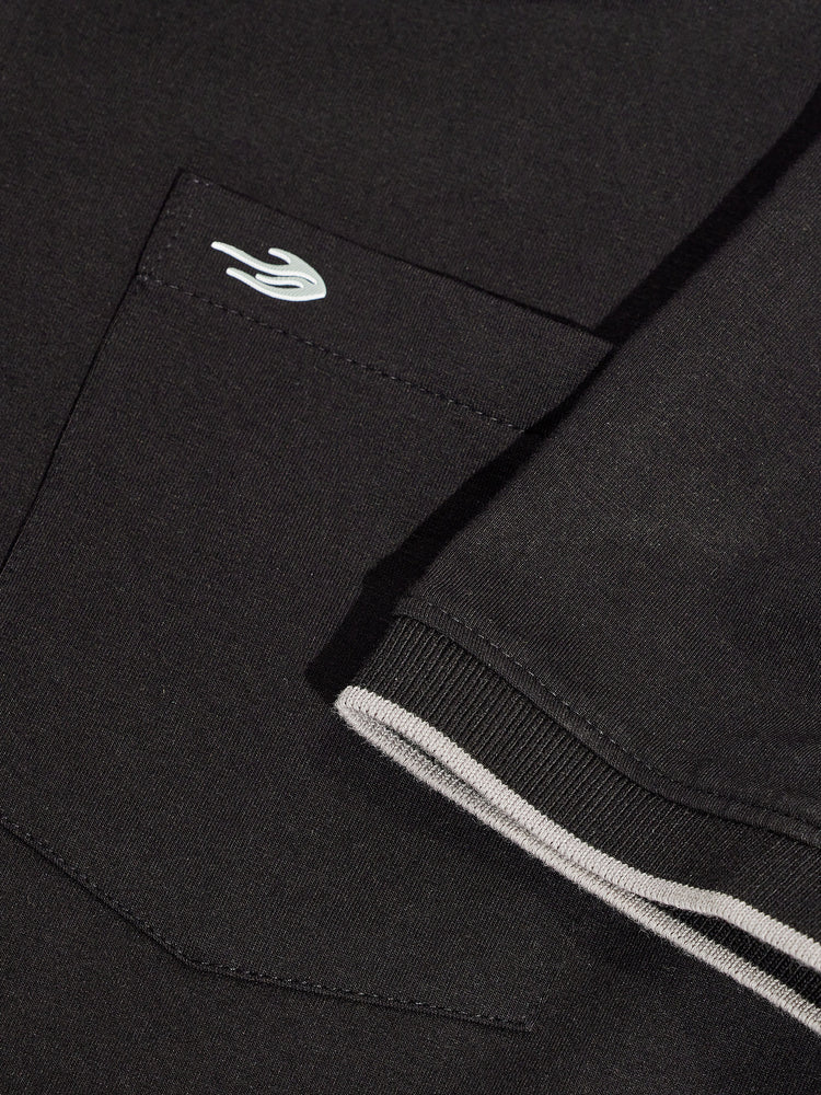 Black Solid Polo T-Shirt