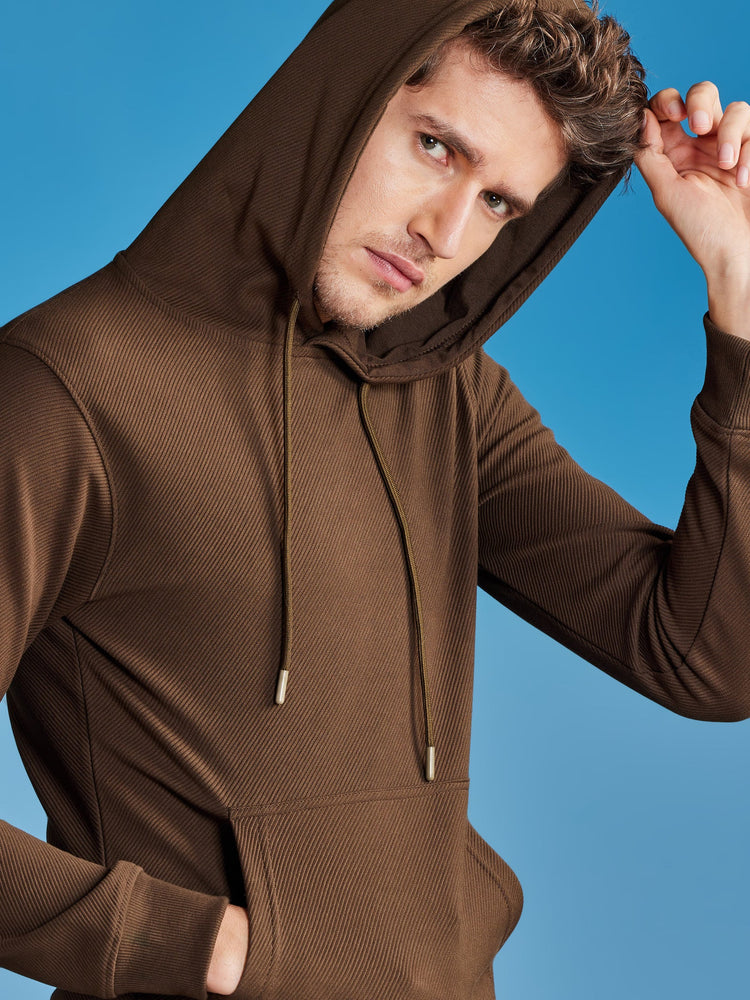 Olive Ottoman Crew Neck Hooded Sweatshirt