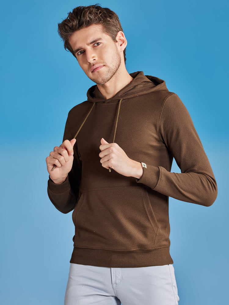 Olive Ottoman Crew Neck Hooded Sweatshirt