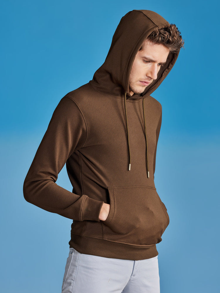 Olive Ottoman Crew Neck Hooded Sweatshirt