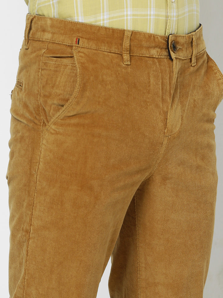 Khaki Corduroy Slim Fit Trouser