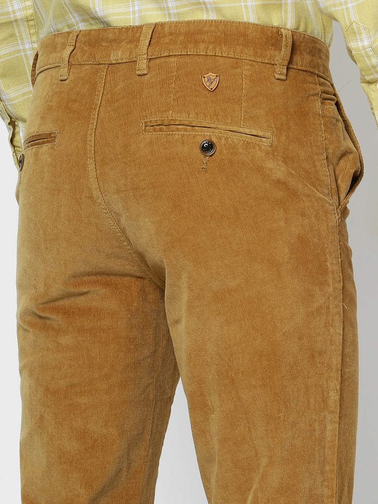 Khaki Corduroy Slim Fit Trouser