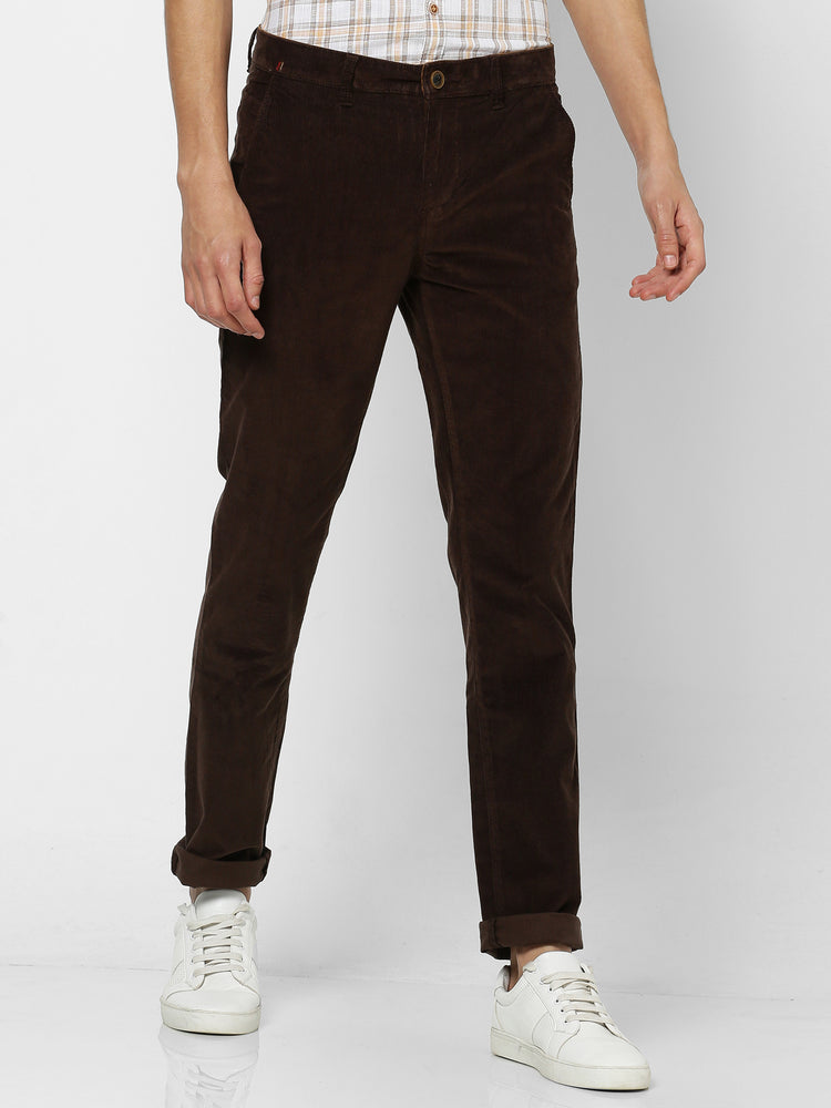 Brown Corduroy Slim Fit Trouser
