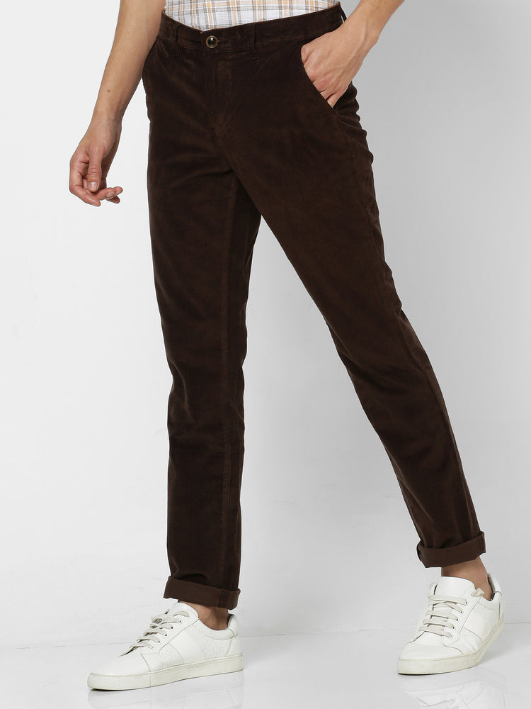Brown Corduroy Slim Fit Trouser