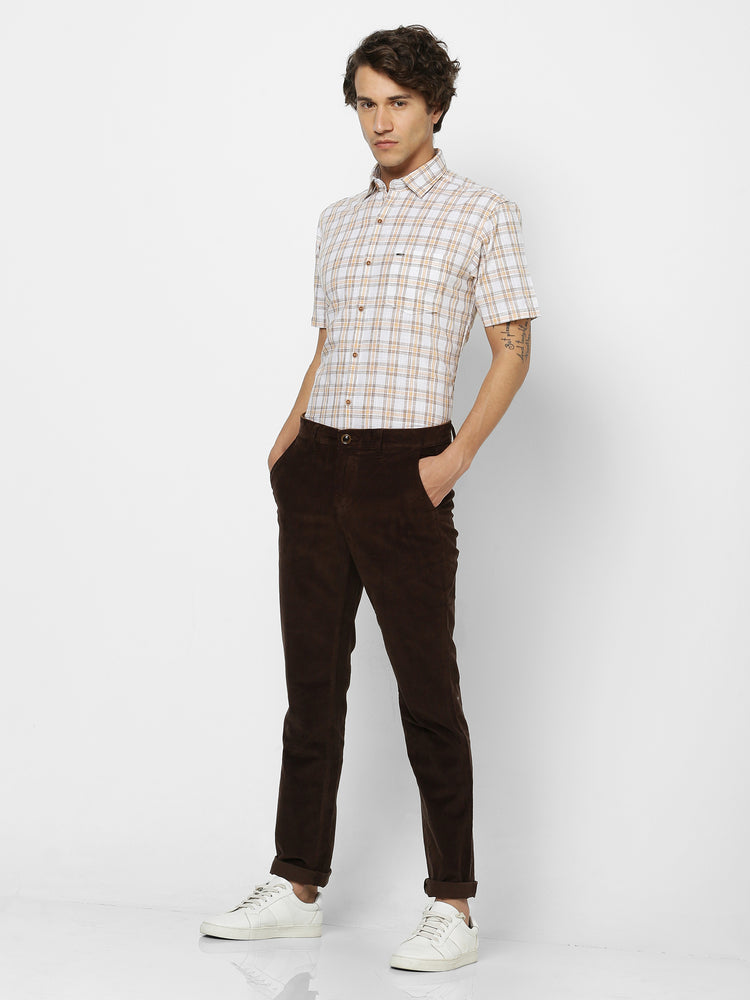 Brown Corduroy Slim Fit Trouser