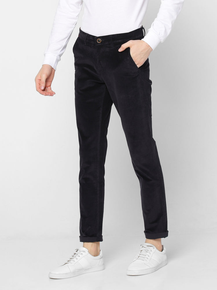 Navy Corduroy Slim Fit Trouser