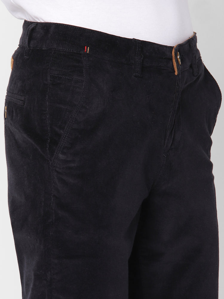 Navy Corduroy Slim Fit Trouser
