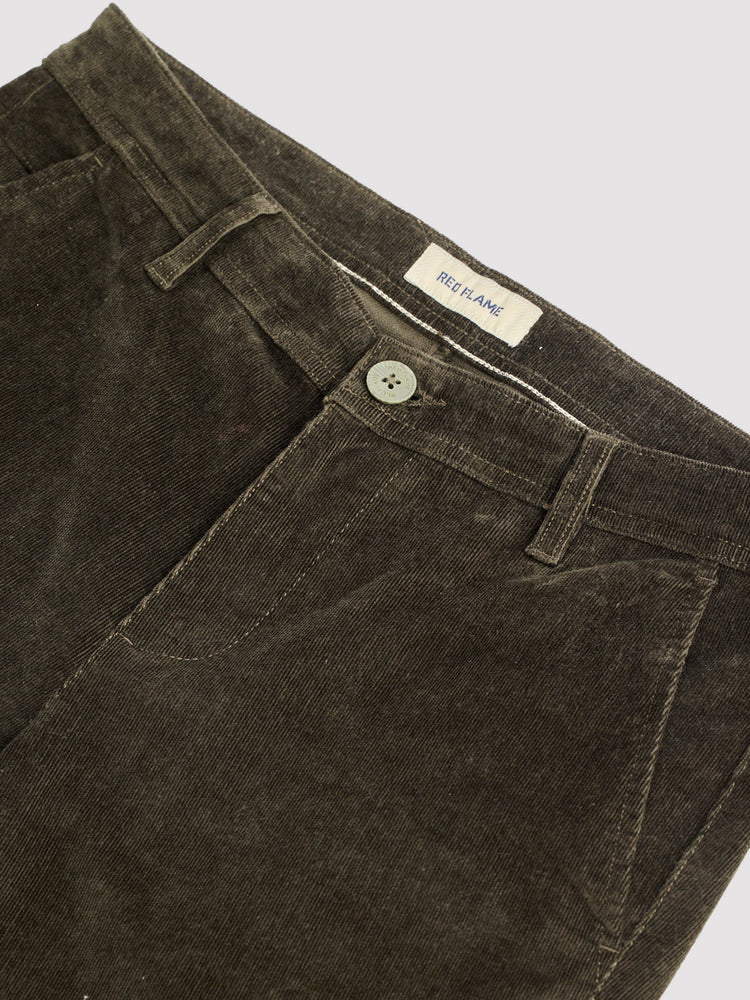 Green Corduroy Slim Fit Trouser
