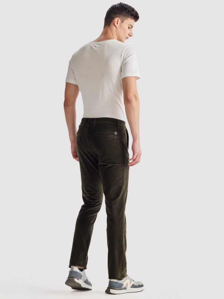 Green Corduroy Slim Fit Trouser
