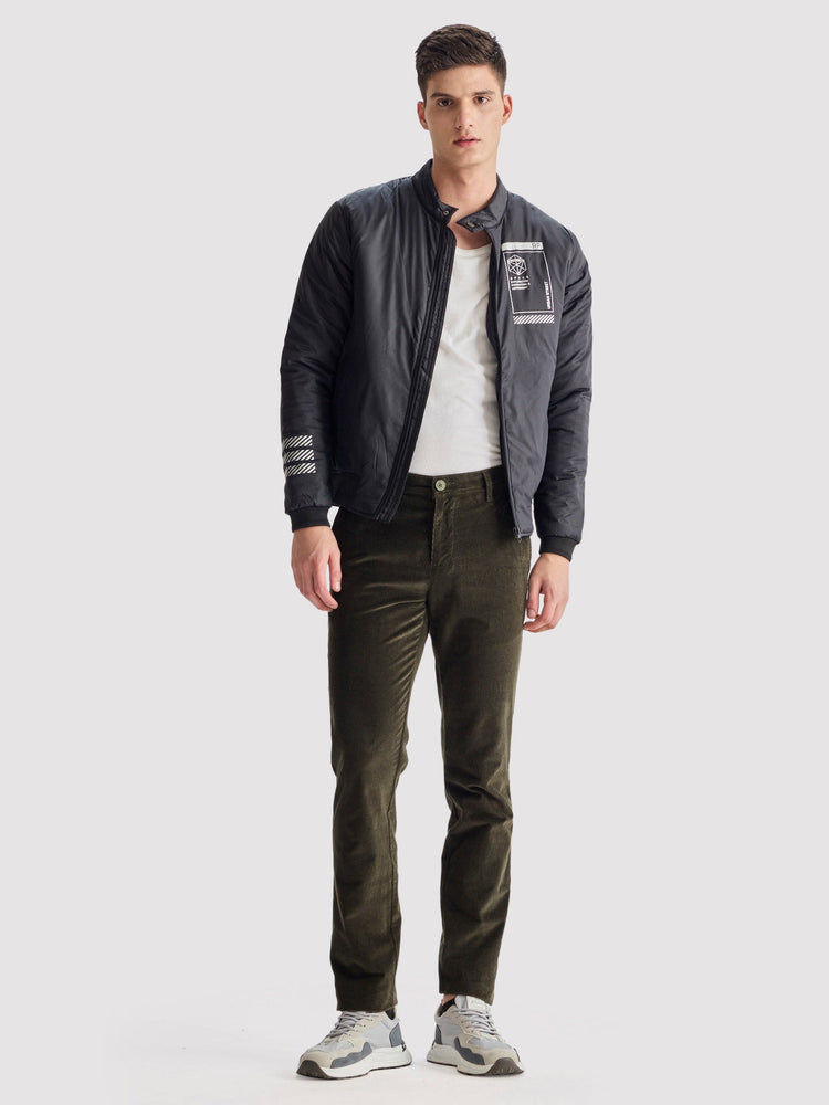 Green Corduroy Slim Fit Trouser