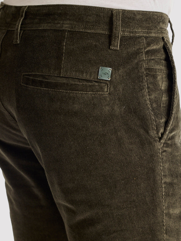 Green Corduroy Slim Fit Trouser