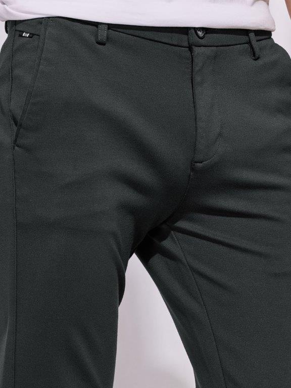 Dark Grey Solid 4-Way Stretch Ultra Slim Fit Trouser