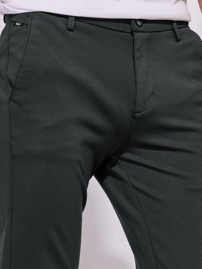 Dark Grey Solid 4-Way Stretch Ultra Slim Fit Trouser