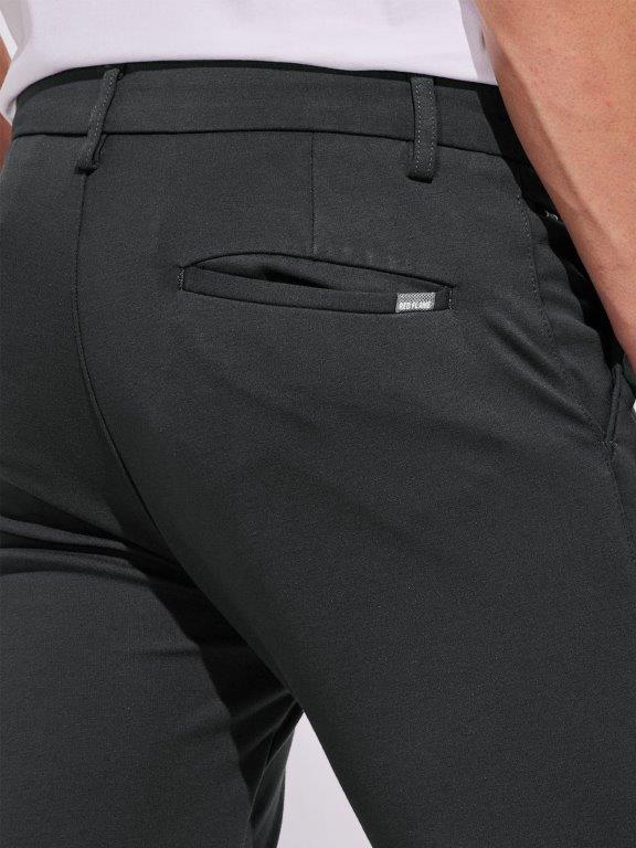 Dark Grey Solid 4-Way Stretch Ultra Slim Fit Trouser