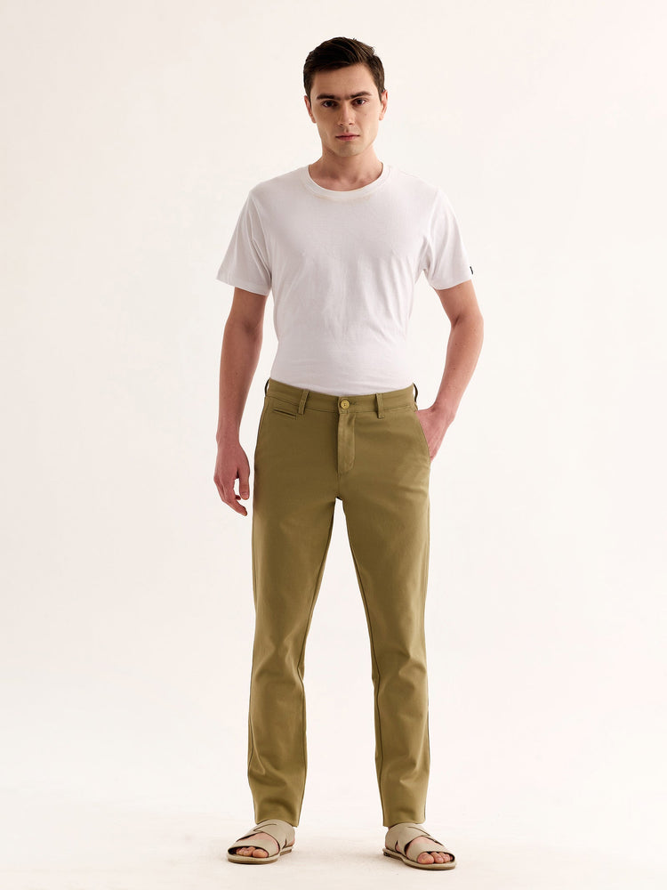Khaki Stretch Slim Fit Trouser