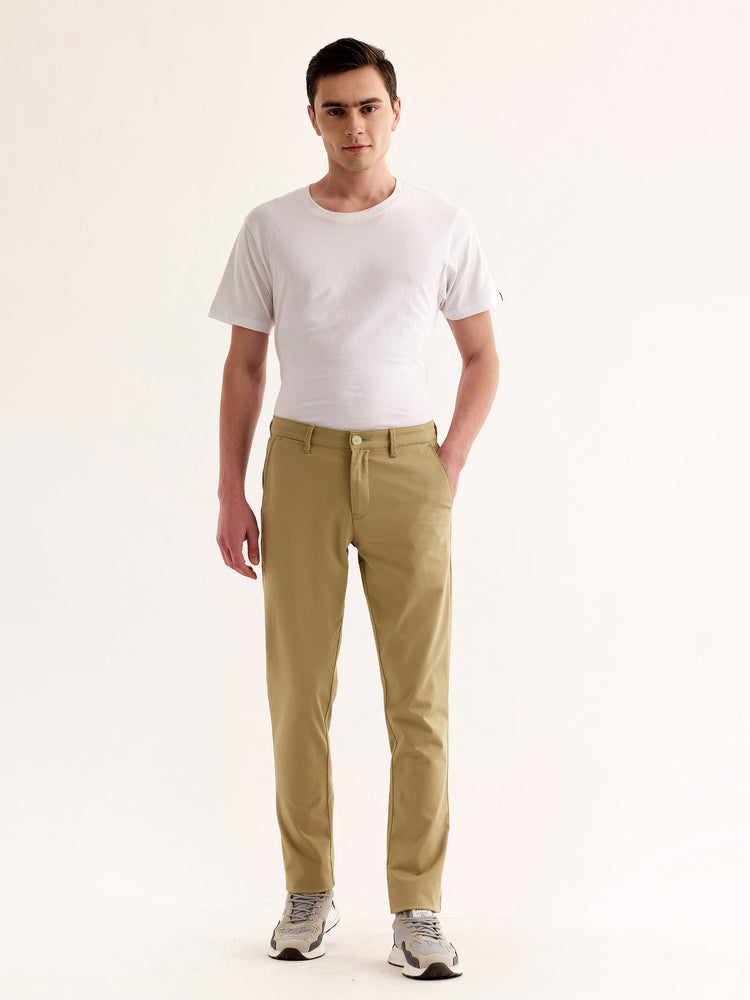 Khaki Stretch Slim Fit Trouser