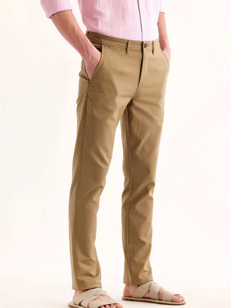 Khaki Stretch Slim Fit Trouser